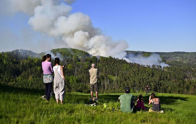Waldbrand im Nationalpark Böhmische Schweiz