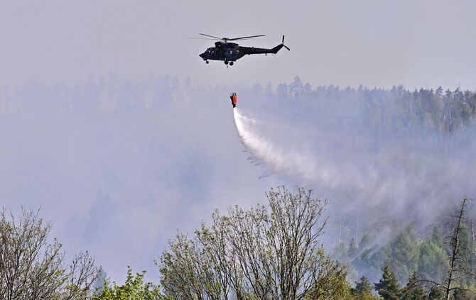 Waldbrand im Nationalpark Böhmische Schweiz