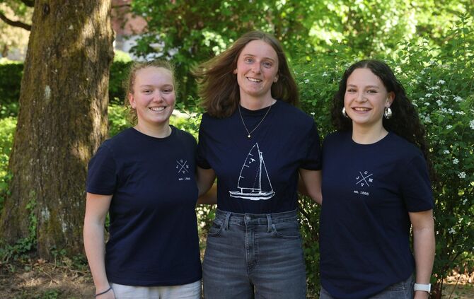 Anna Kleeberg, Annika Hartmann und Nina Kilgus (von links) freuen sich auf die Auszeit auf dem Wasser.