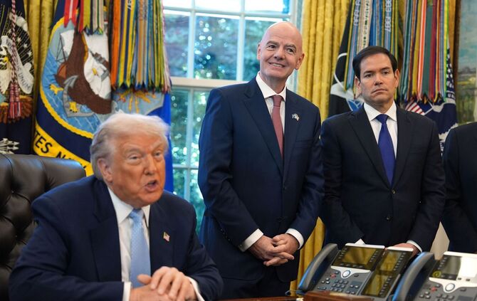 Donald Trump, Gianni Infantino, Marco Rubio