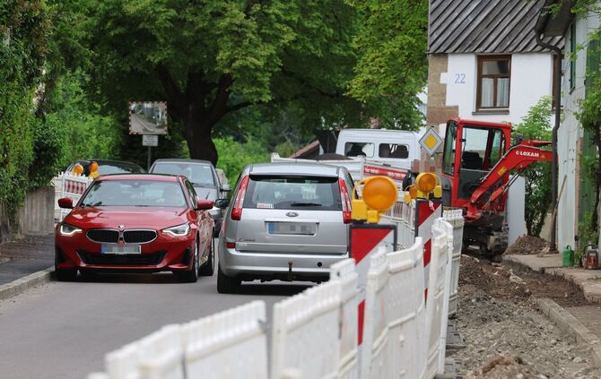 Baustelle in der Lindenstraße in Remshalden-Grunbach.