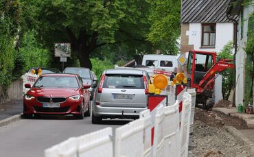 Baustelle in der Lindenstraße in Remshalden-Grunbach.