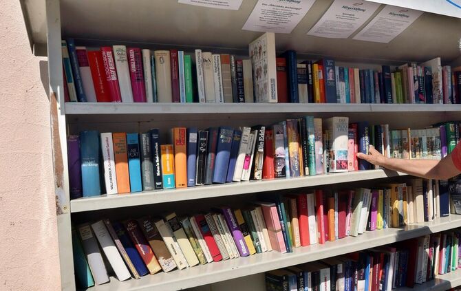 Das öffentliche Bücherregal in Stetten, so wie es bis vor kurzem noch aussah (Archivfoto).