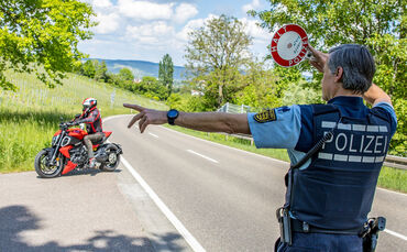 Schwerpunktkontrollen der Polizei bei Kernen-Stetten.