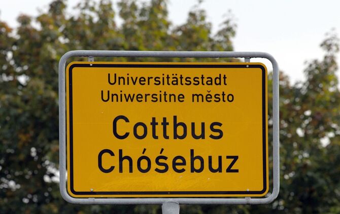 Ortseingangsschild - Cottbus