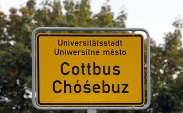 Ortseingangsschild - Cottbus