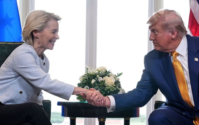 US-Präsident Trump trifft von der Leyen