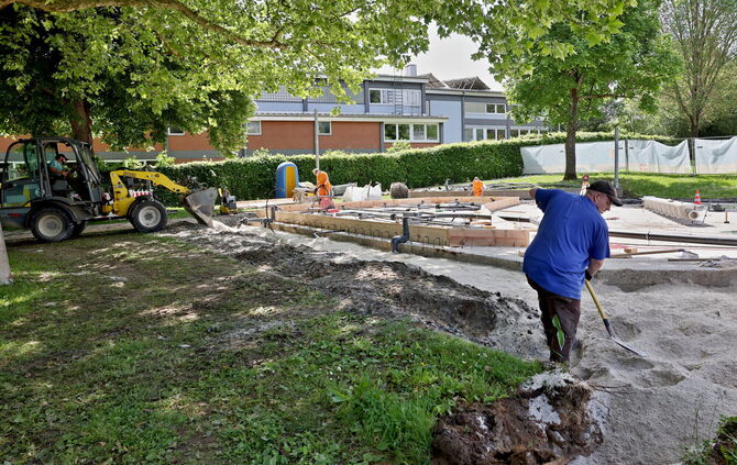 Freibad Waiblingen: Hier soll das neue Planschbecken hin.