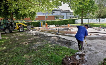 Freibad Waiblingen: Hier soll das neue Planschbecken hin.