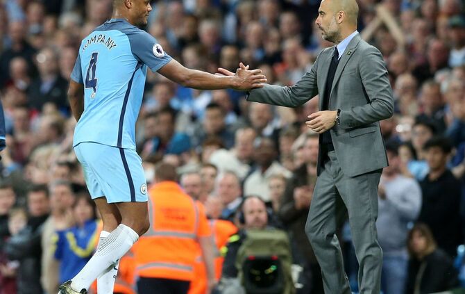 Vincent Kompany und Pep Guardiola