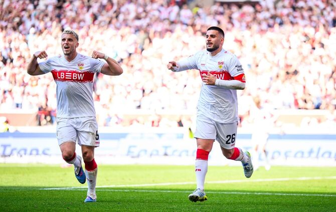 Deniz Undav (r) und Ermedin Demirovic