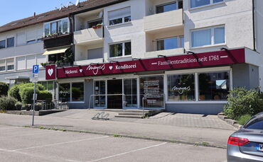 Die Filiale der Bäckerei "Mayers" an der Silcherstraße in Schorndorf. Hier gab es bis vor kurzem auch einen Tante-M-Laden als Se