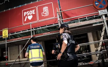 Polizeieinsatz bei Sanchez-Partei in Madrid