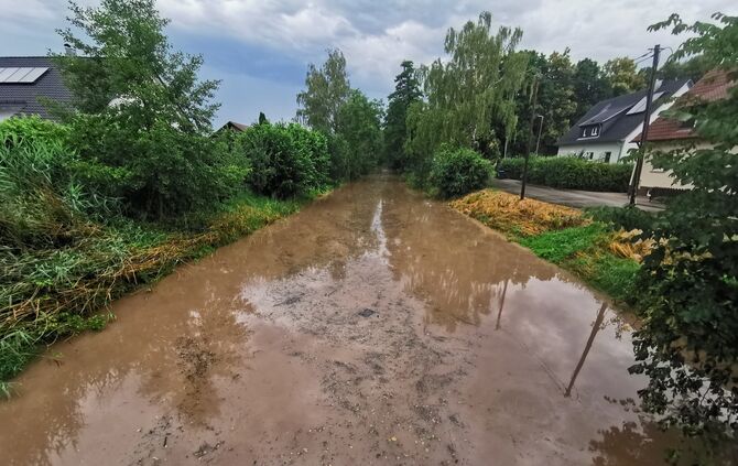 Die Wieslauf bei Schorndorf-Haubersbronn nach dem Starkregen im Juni 2024. (Archivfoto)