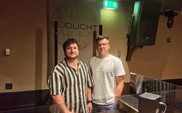 Die Geschäftsführer Philipp Lautner (l.) und Julian Waibel freuen sich, ihren Club Südlicht nach der verlängerten Sommerpause wi