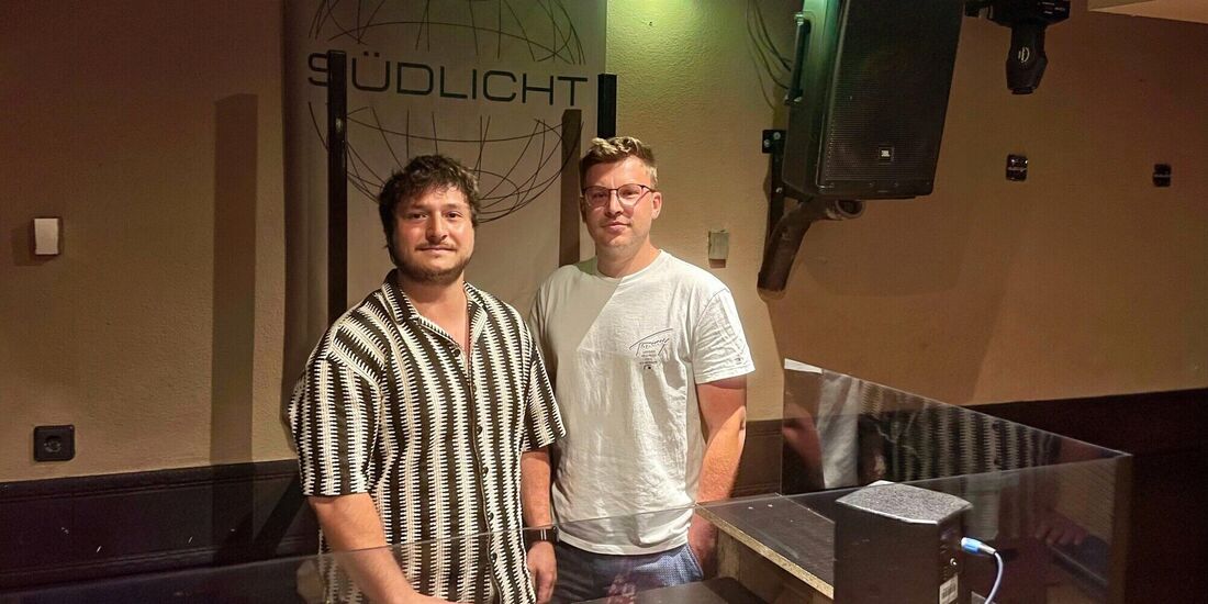 Die Geschäftsführer Philipp Lautner (l.) und Julian Waibel freuen sich, ihren Club Südlicht nach der verlängerten Sommerpause wi
