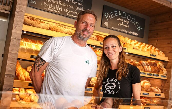Beate und Max Sommer von der Bäckerei Bach-Bäck in Stetten.