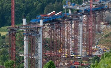 Brückenbaustelle in Horb