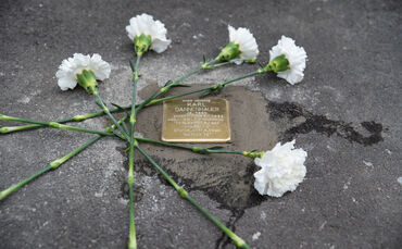 Stolperstein für Karl Dannenhauer, das NS-Euthanasie-Opfer lebte in der Haubersbronner Kirchhofstraße.