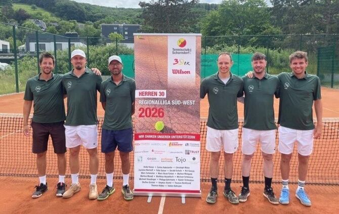 Das Team des TC Schorndorf (von links nach rechts): Michal Milko, Dominik Minkus, Alexander Bantel, Felix Gaiser, Yannick Gabrie