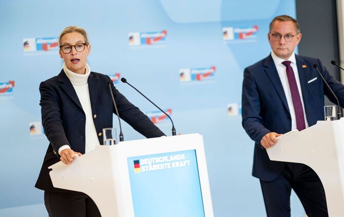 AfD-Chefs Alice Weidel und Tino Chrupalla (Archivbild)
