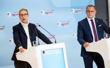AfD-Chefs Alice Weidel und Tino Chrupalla (Archivbild)