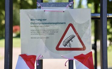 Hinweisschild beim Waldfriedhof im Schelmenholz.