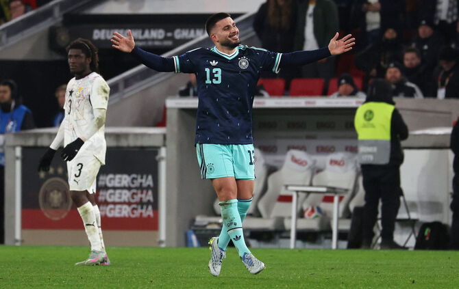 Deniz Undav (hier beim Test gegen Ghana in Stuttgart) könnte einige Fans gegen Ecuador glücklich (und satt) machen.