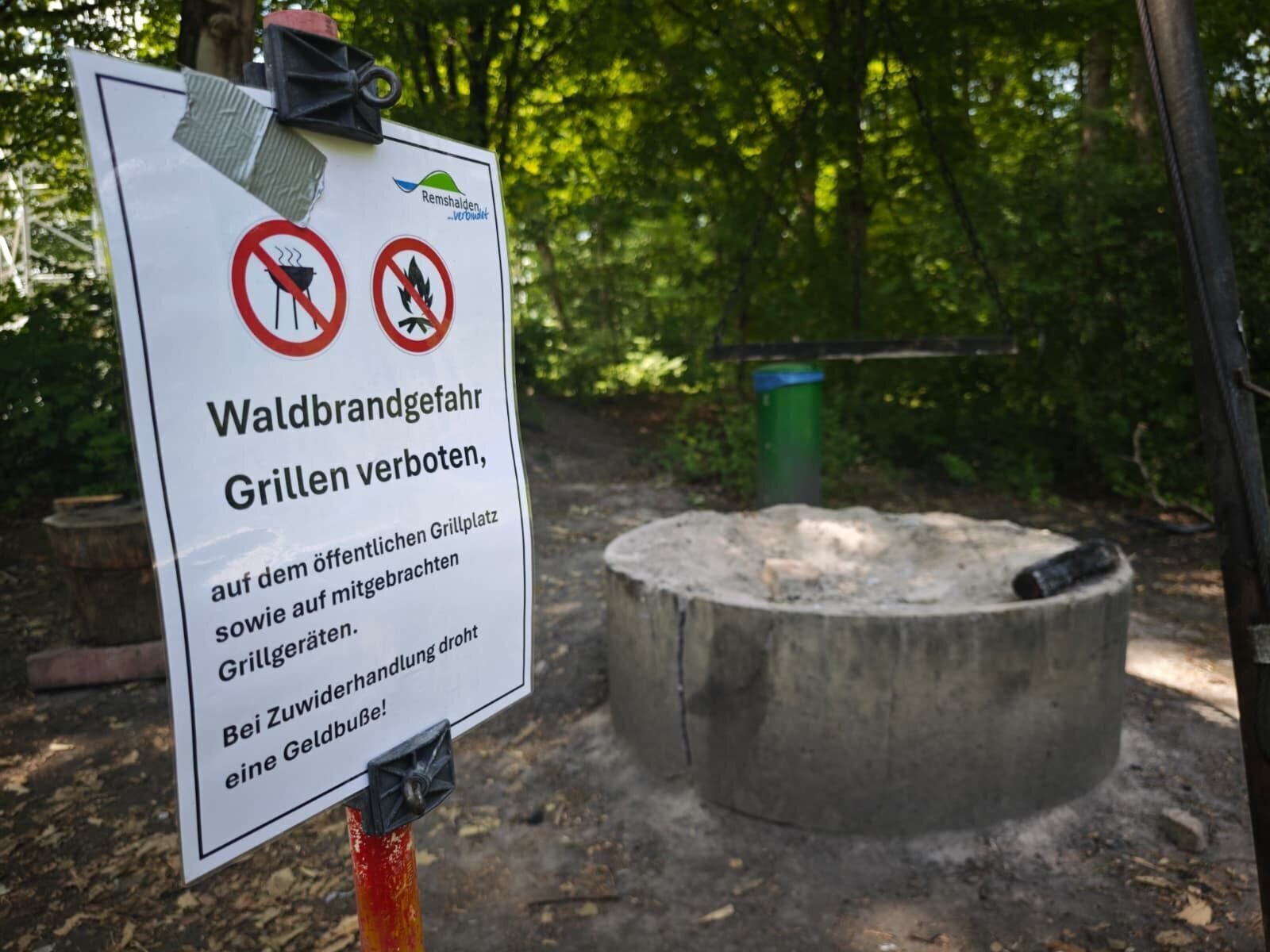 Barbecue areas in Remshalden closed: Great danger if the ban is ignored