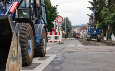 Baustelle in der Schmidener Straße (Archivfoto).