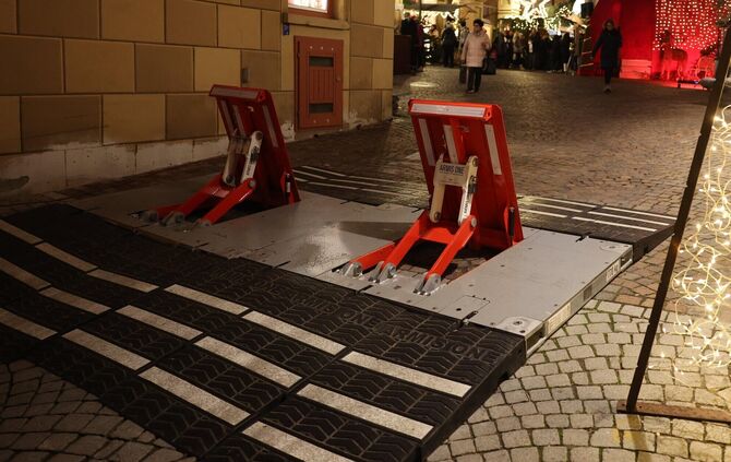 Schon beim Weihnachtmarkt 2025 in Waiblingen im Einsatz: Fahrzeugsperren (Archivfoto).