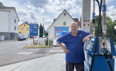 Die Tankstelle an der Wieslauftalstraße, die seit 2000 von Helmut Wensky betrieben wird, gibt es schon seit mehr als 60 Jahren.