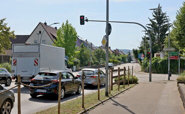 Die Ampel an der Kreuzung Stuttgarter Straße/Poststraße in Beutelsbach.