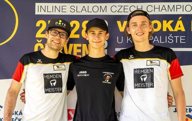 Das erfolgreiche Team der SV Winnenden in Vysoka Pec: Noah Sing, Silas Bauer und Maximilian Löw (von links).