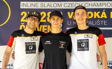 Das erfolgreiche Team der SV Winnenden in Vysoka Pec: Noah Sing, Silas Bauer und Maximilian Löw (von links).