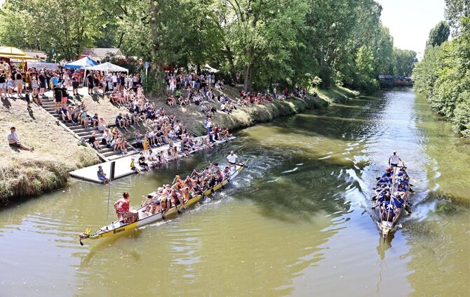 Knappes Rennen beim Waiblinger Drachenbootcup (Archivfoto).