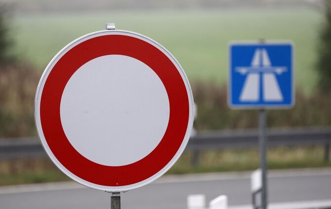 Sperrung einer Autobahn