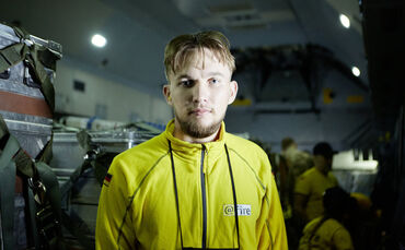 Tim Heunisch (24) aus Weinstadt im Juni 2026 im Airbus A400M der Bundeswehr auf dem Weg nach Venezuela.