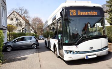 Ein Bus auf der Linie 218 Richtung Wasserstube (Archivfoto). Aktuell sind dort mehrere Haltestellen außer Betrieb.
