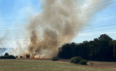 Flächenbrand südlich von Karlsruhe