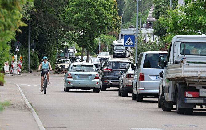 In Situationen wie dieser fühlt sich Edith Fischer oft gefährdet: Statt in einer Lücke zwischen den geparkten Autos in der Wiese