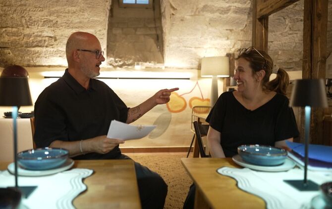Fernsehkoch Frank Rosin (59) und Priscila Fiorini (47) im Grão in Großheppach.