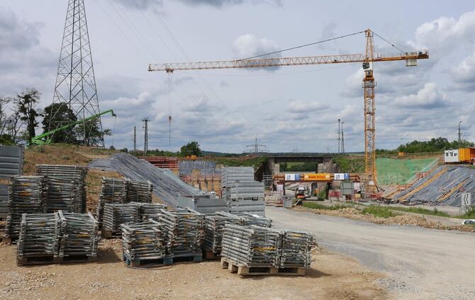 Die B14-Baustelle.