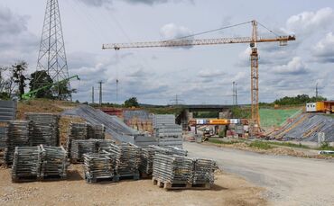 Die B14-Baustelle.