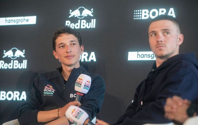 Florian Lipowitz und Remco Evenepoel