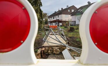Anfang 2026: Eine vom Hochwasser im Juni 2024 zerstörte Brücke in Rudersberg (Archivfoto).