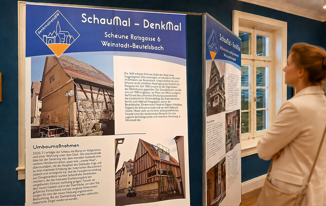 Blick in die Sonderausstellung „SchauMal – DenkMal“ im Württemberg-Haus Beutelsbach.