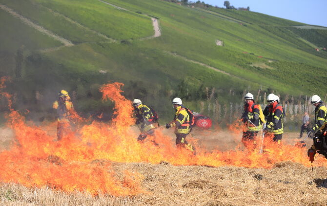 Dieses Foto zeigt eine frühere Übung der Feuerwehr (Symbolfoto).