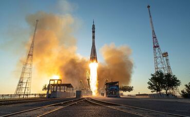 Sojus-Rakete auf dem Weg zur ISS