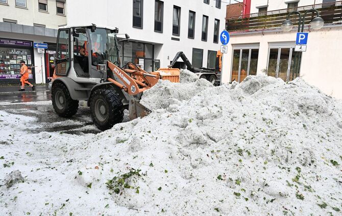 Unwetter in Baden-Württemberg - Hagel